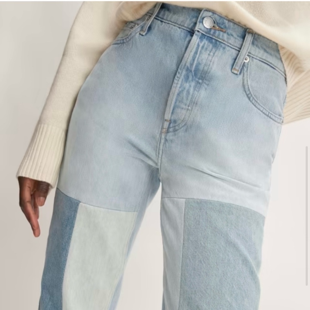 Everlane Blue Ankle , the 90’s cheeky jeans Patchwork Design - Picture 4 of 12